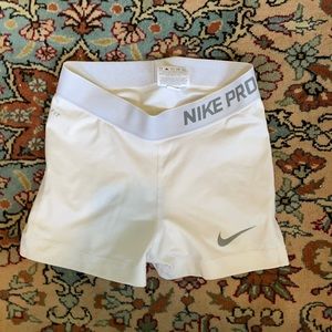 Nike pro white spandex